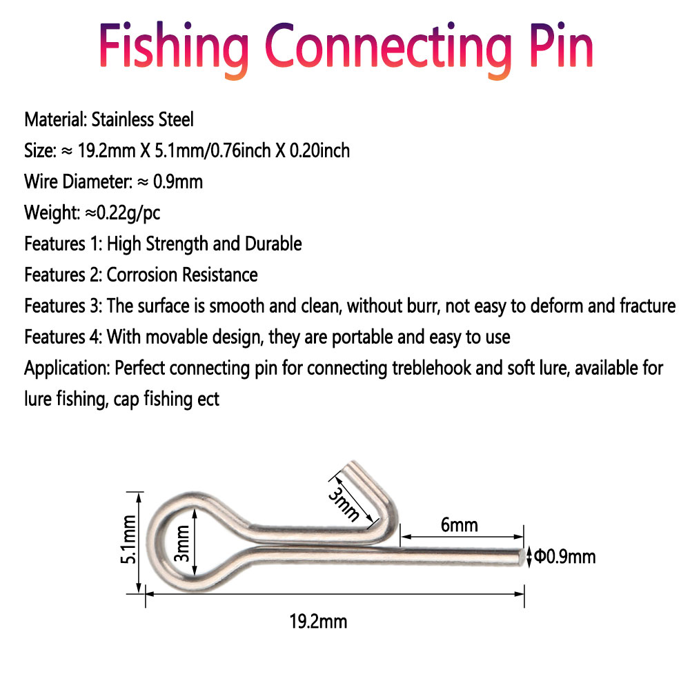 50/100 peças Pinos de Conexão  - Fishing Hook Stainless Steel avaliação e preço