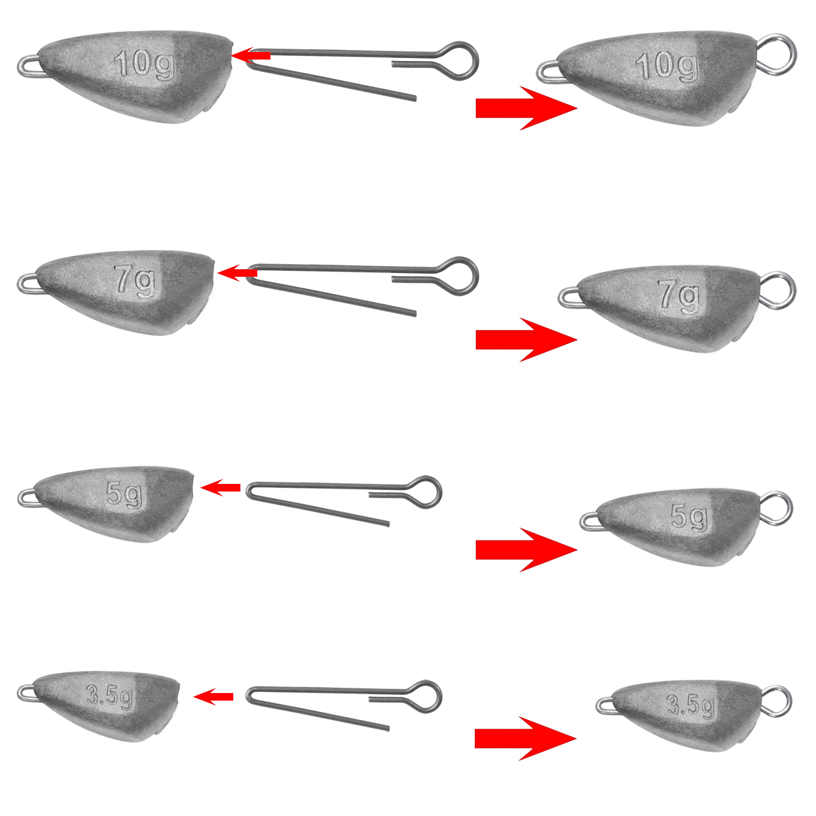 SAMOLLA 5 peças de peso de pes - Fishing Hook Jig avaliação e preço