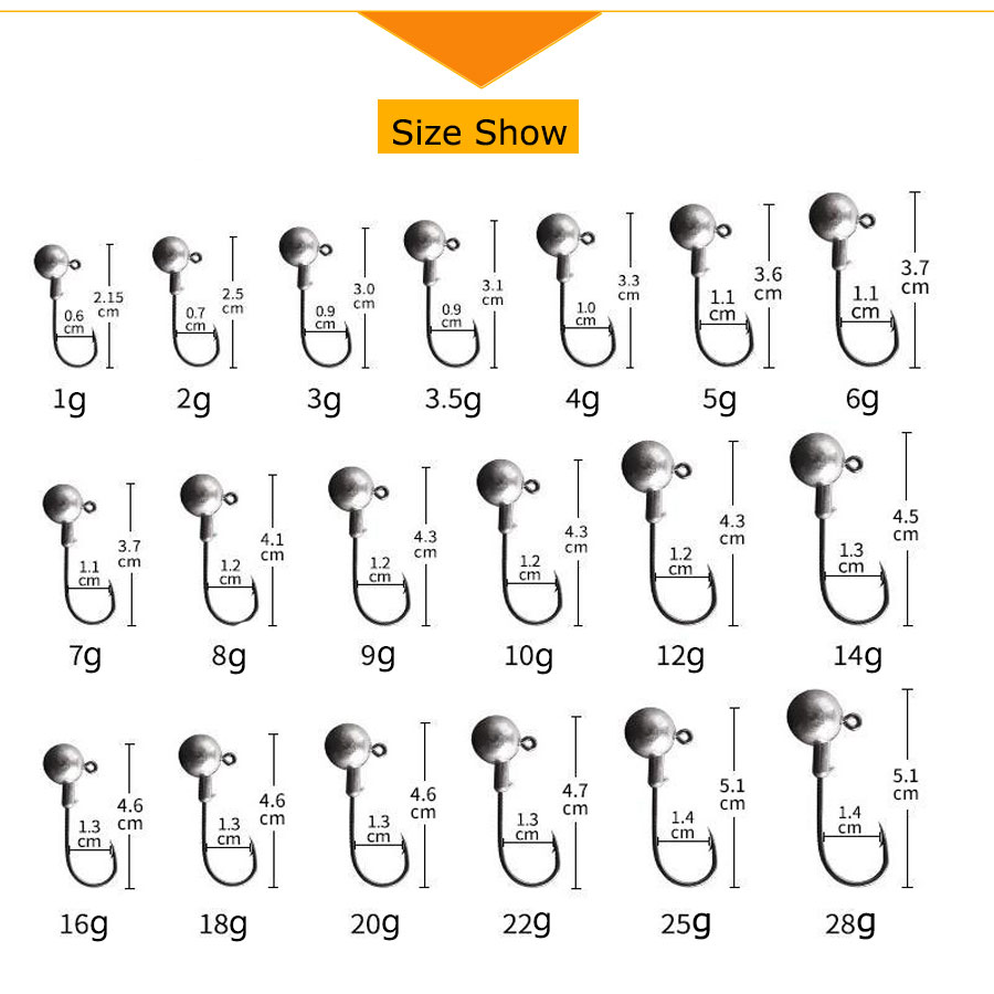 Anzol Jig Head de 1g, 2g, 3g,  - Fishing Hook Offset avaliação e preço